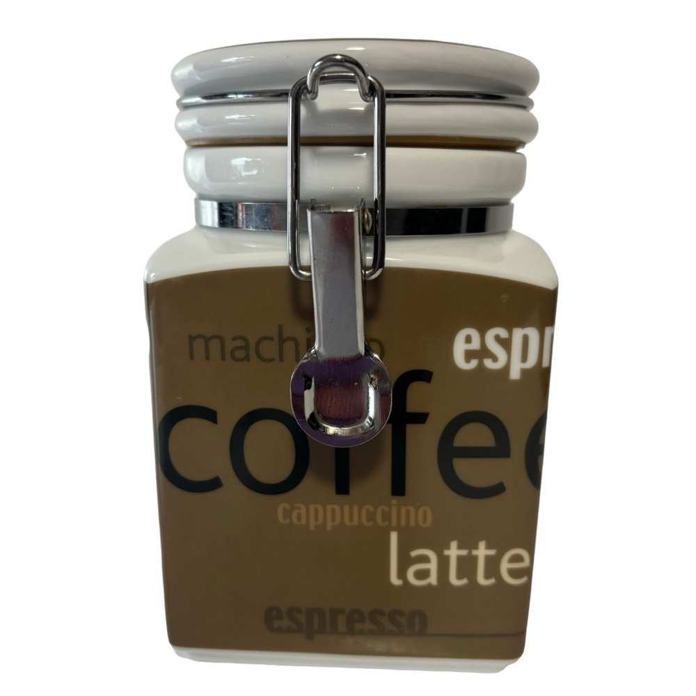 Basiq Coffee Expresso Latte Canister Jar Decor Accent Storage Airtight S…